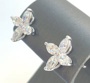 Natural 1.34 CTW Marquise Diamonds Set in 18K White Gold Earrings Stud