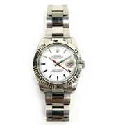 Pre-owned Rolex Datejust Turn-O-Graph 36mm watch White Dial Stainless Steel Watch 116264 Box Papers