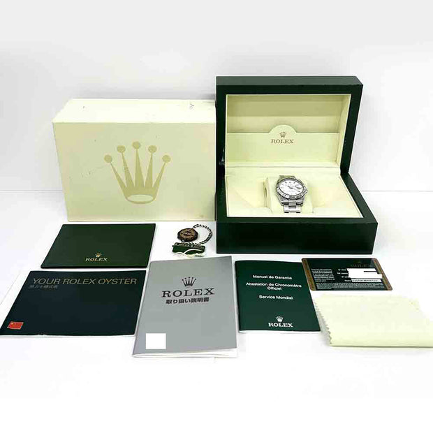 Pre-owned Rolex Datejust Turn-O-Graph 36mm watch White Dial Stainless Steel Watch 116264 Box Papers