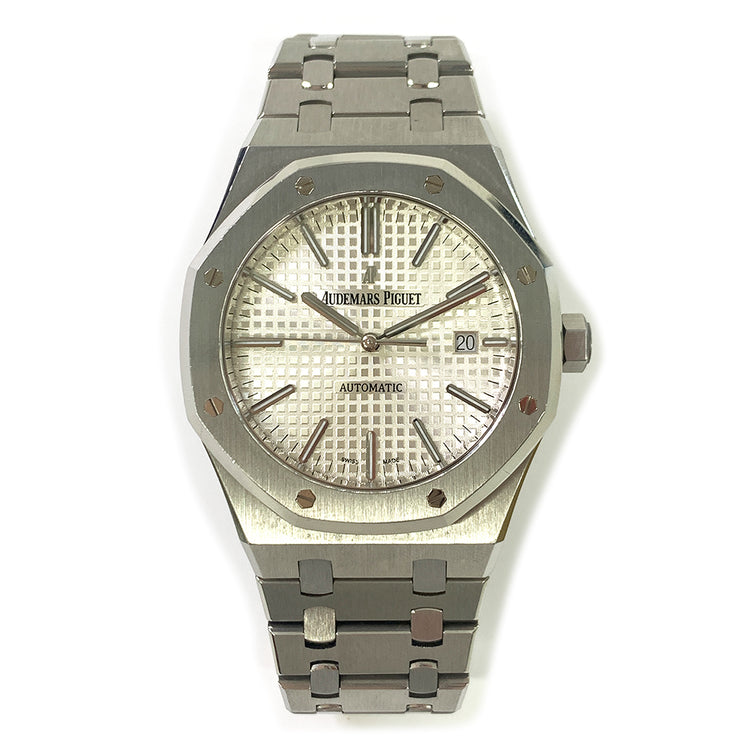 PRE-OWNED AUDEMARS PIGUET ROYAL OAK 41MM SILVER DIAL 15400ST.OO.1220ST.02 STEEL BRACELET ORIGINAL BOX&PAPERS