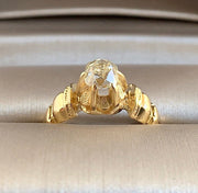 Victorian Antique old mine-cut cushion diamond 1.0 ct 14k yellow gold ring 6.0