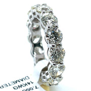 Natural 7.05ctw Round Brilliant cut Diamonds 14k White Gold Ring /Band