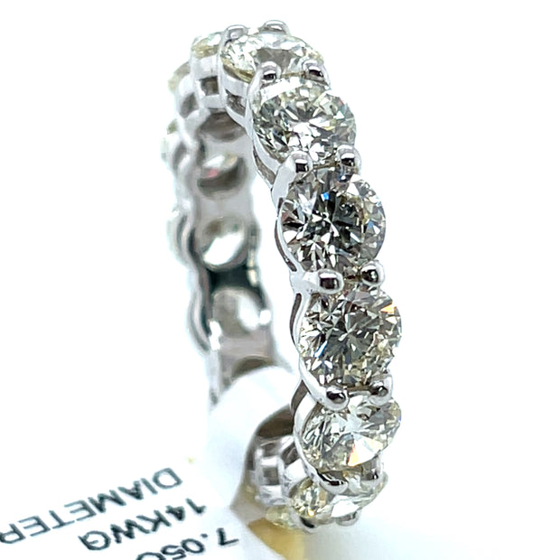 Natural 7.05ctw Round Brilliant cut Diamonds 14k White Gold Ring /Band