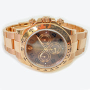 Pre-owned Rolex Daytona CHOCOLATE ARABIC 40mm Brown 18K Rose Gold Watch 116505 Original BOX & Papers