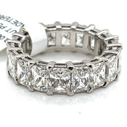 Natural 9.0ctw radiant cut diamonds set in Platinum ring Infinite band