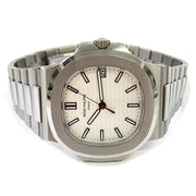 Pre-owned Patek Philippe Nautilus 40 mm white dial 5711/1A-011 with original box & papers