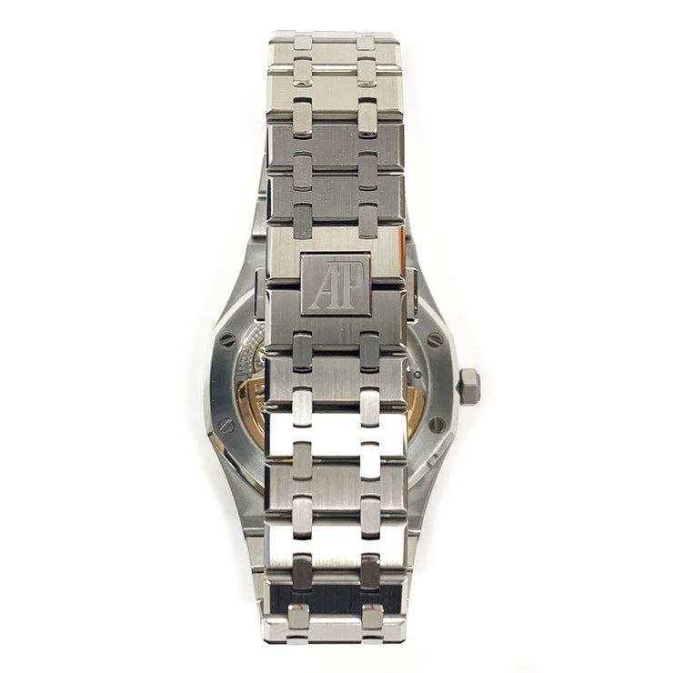 PRE-OWNED AUDEMARS PIGUET ROYAL OAK 41MM BLACK DIAL 15500ST.OO.1220ST.03 STEEL BRACELET ORIGINAL BOX&CARD