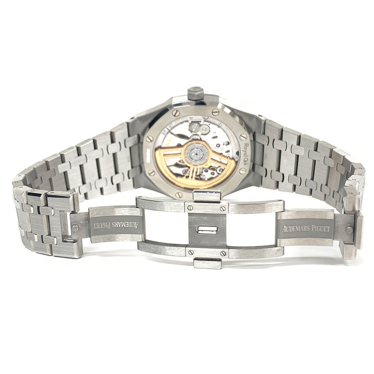 PRE-OWNED AUDEMARS PIGUET ROYAL OAK 41MM BLACK DIAL 15500ST.OO.1220ST.03 STEEL BRACELET ORIGINAL BOX&CARD