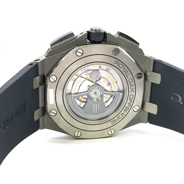 Pre-owned Audemars Piguet ROYAL OAK OFFSHORE 26400IO.OO.A004CA.01 Slate Grey Dial Black Rubber Strap with original box & papers