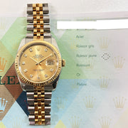 Pre-Owned Rolex watch 116233 Date-Just 36mm Champagne Dial Jubilee – Two Tone Fluted Bezel with original box and papers