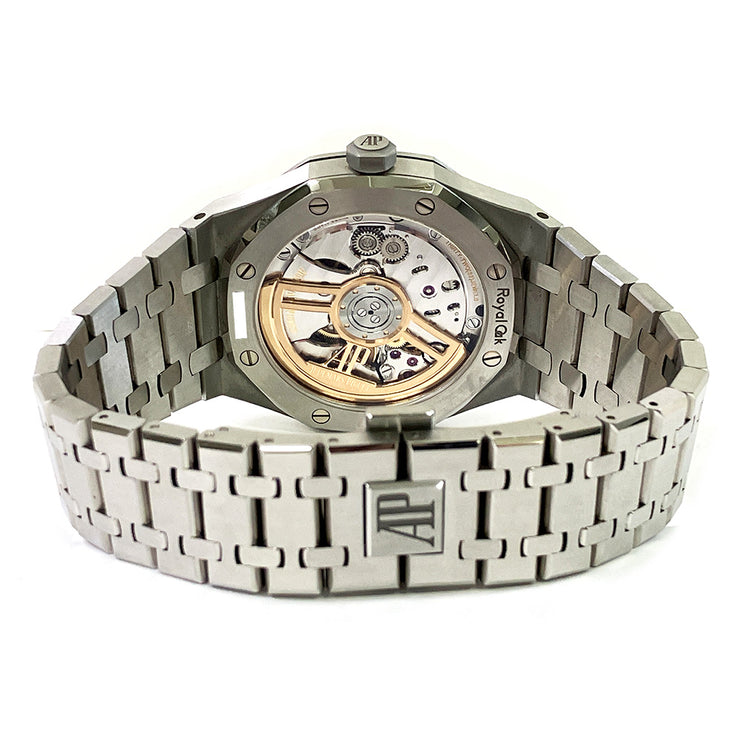 PRE-OWNED AUDEMARS PIGUET ROYAL OAK 41MM GREY DIAL 15500ST.OO.1220ST.02 STEEL BRACELET ORIGINAL BOX&CARD