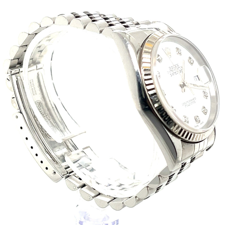 Pre-Owned Rolex Datejust 16234 Silver Jubilee Bracelet with Silver Bezel