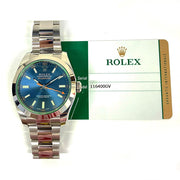 Pre-owned Rolex Milgauss Blue Dial 116400GV Stainless Steel 40mm Watch Box and papers