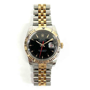 Rolex 116261 Datejust 36mm Turn-O-Graph 18K Rose Gold & Stainless Steel Black dial with box and papers