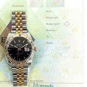 Rolex 116261 Datejust 36mm Turn-O-Graph 18K Rose Gold & Stainless Steel Black dial with box and papers