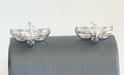 Natural 1.34 CTW Marquise Diamonds Set in 18K White Gold Earrings Stud