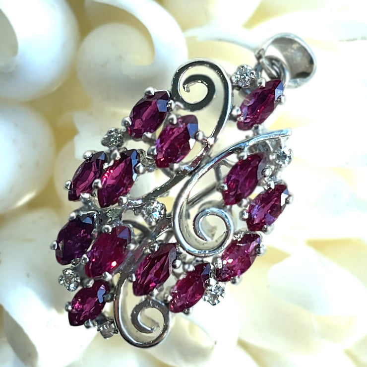 Vintage Ruby and Diamond Pendant/ Brooch