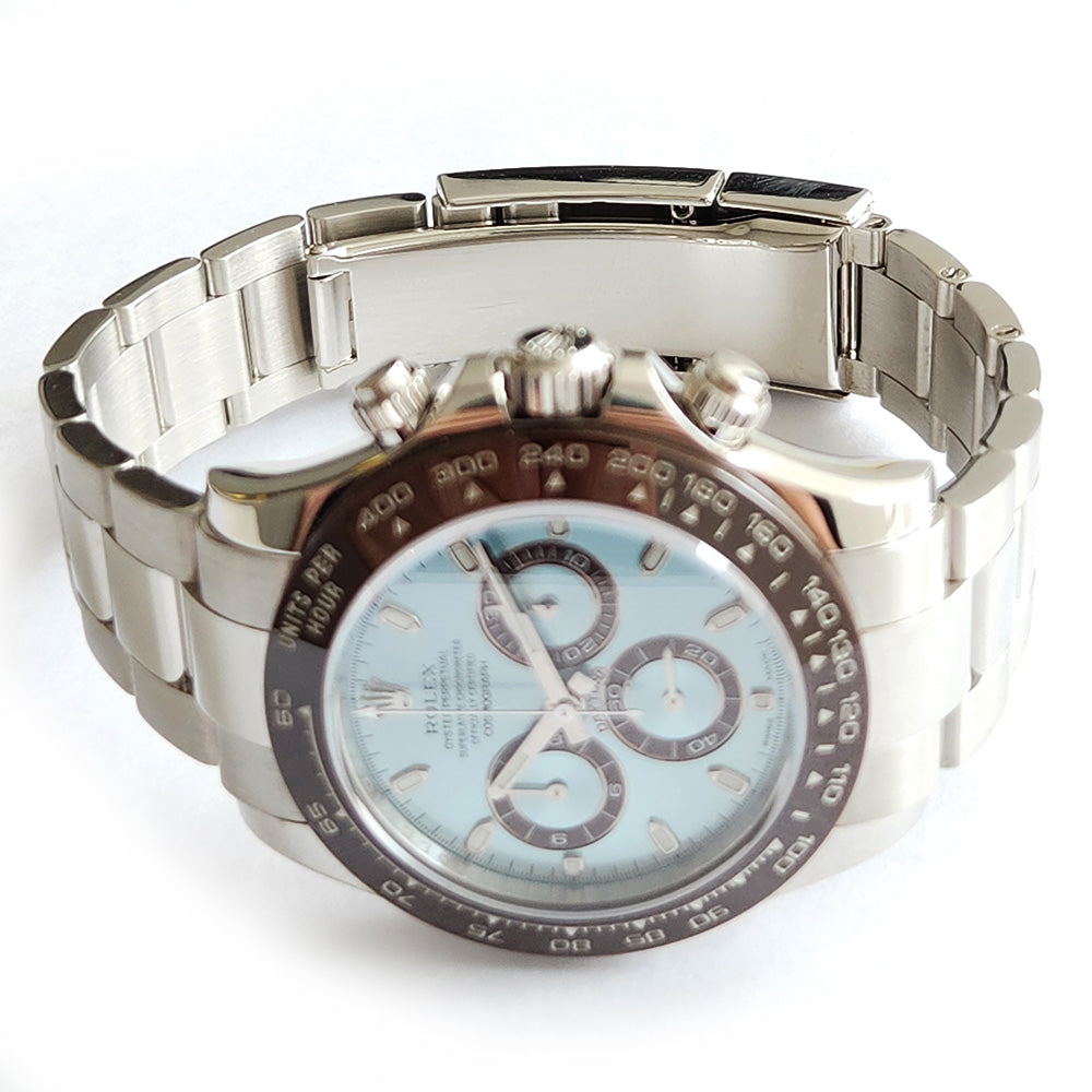 Pre-owned Rolex Daytona Ice Blue Dial Platinum Cosmograph Watch