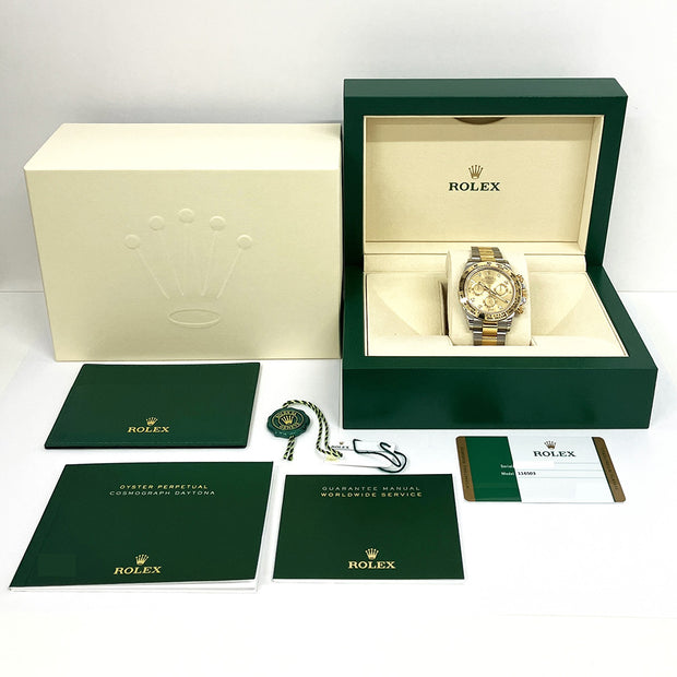 Rolex Daytona 116503 Champagne Diamond dial oyster perpeptual Cosmograph 18k Gold & Stainless steel with original box and papers