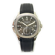 Pre-owned Patek Philippe Aquanaut 5164A-001 'Travel Time' black dial with original box & papers