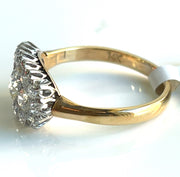 Natural App. 1.70 CTW Old European Cut Diamonds 14K 2-Tone Gold Antique Ring 6.75