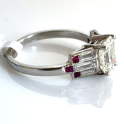 Emerald cut Diamond Art Deco Engagement ring