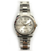 Rolex Datejust II 41mm Silver Diamond Dial M: 116334 Stainless Steel Oyster Bracelet Watch with box and paper