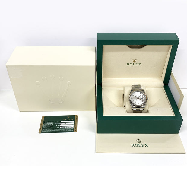 Rolex Datejust II 41mm Silver Diamond Dial M: 116334 Stainless Steel Oyster Bracelet Watch with box and paper