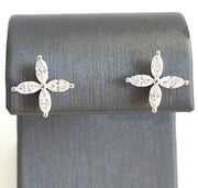 Natural 0.72 CTW Marquise Diamonds Set in 18K White Gold Earrings Stud