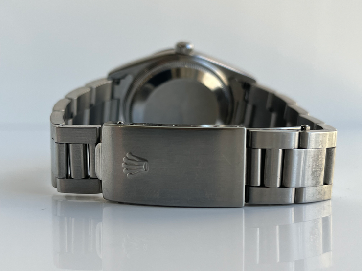Original Rolex Oyster (or Jubilee) bracelet with secure folding clasp and period-correct fit.
