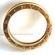 A straight on view showcasing the iconic branding of Bvlgari.