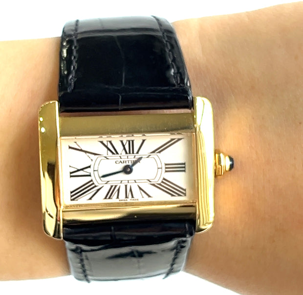 Shown here on wrist.