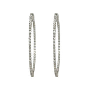 3 CTW Diamond Inside Out Hoops in 18K White Gold