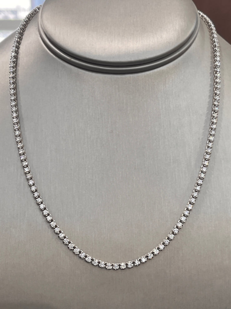 14K white gold with 5.06ct natural diamond necklace.