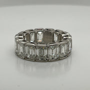 14ct Emerald-Cut Diamond Eternity Band in Platinum