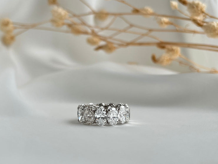 10ct Oval-Cut Diamond Eternity Band in Platinum