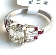 Side view of deco engagement ring