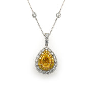 Fancy Yellow Pear Shape Diamond Pendant