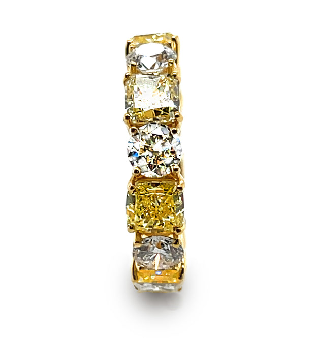 Natural Fancy Yellow and White Diamond Ring