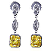 Fancy Yellow Diamond Dangle Earrings