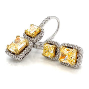 Fancy Yellow Diamond Drop Earrings