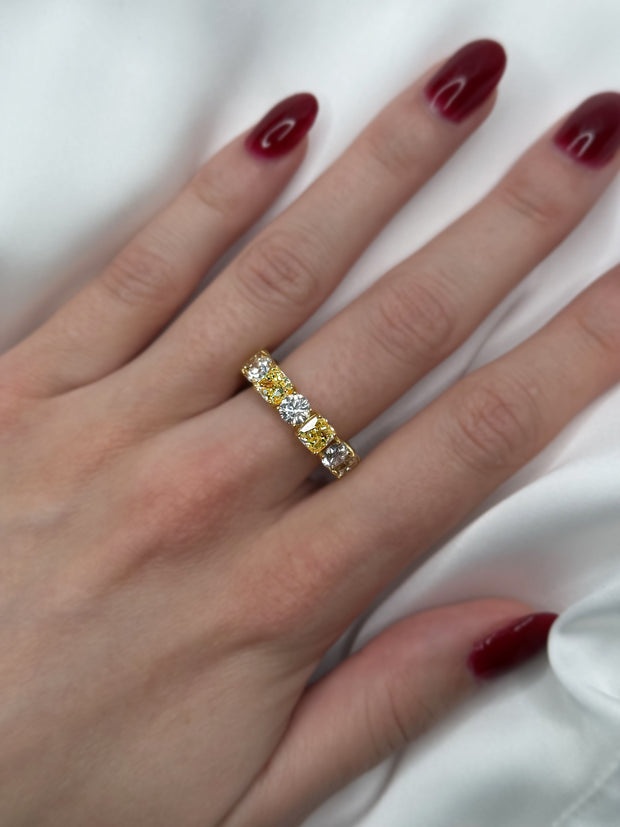 Natural Fancy Yellow and White Diamond Ring