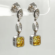 Fancy Yellow Diamond Dangle Earrings