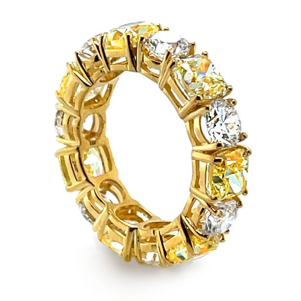 Natural Fancy Yellow and White Diamond Ring