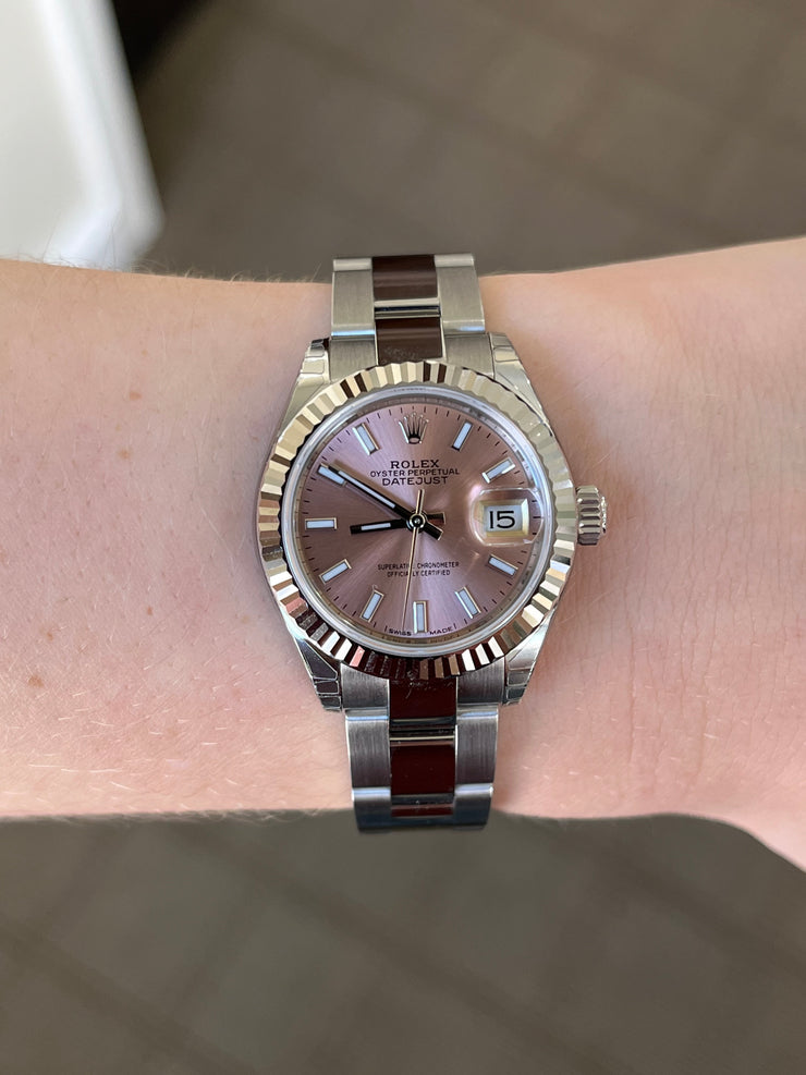 Rolex 28mm Datejust On Wrist Pre-Owned Rolex Lady-Datejust