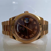 Rolex Day-Date II 18k Rose Gold with Chocolate Dial