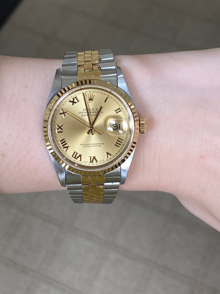 Rolex Datejust 36mm Two Tone Yellow Gold and Stainless Steel
