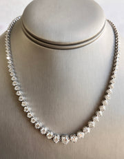 Natural 13.94ctw Diamonds set in 18K white gold necklace