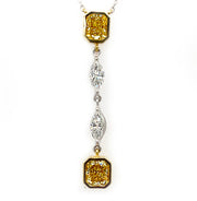 Fancy Yellow Diamond Dangle Necklace