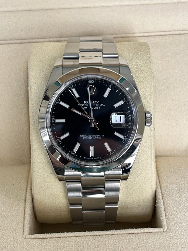 A front view of the Rolex date just 41mm watch.